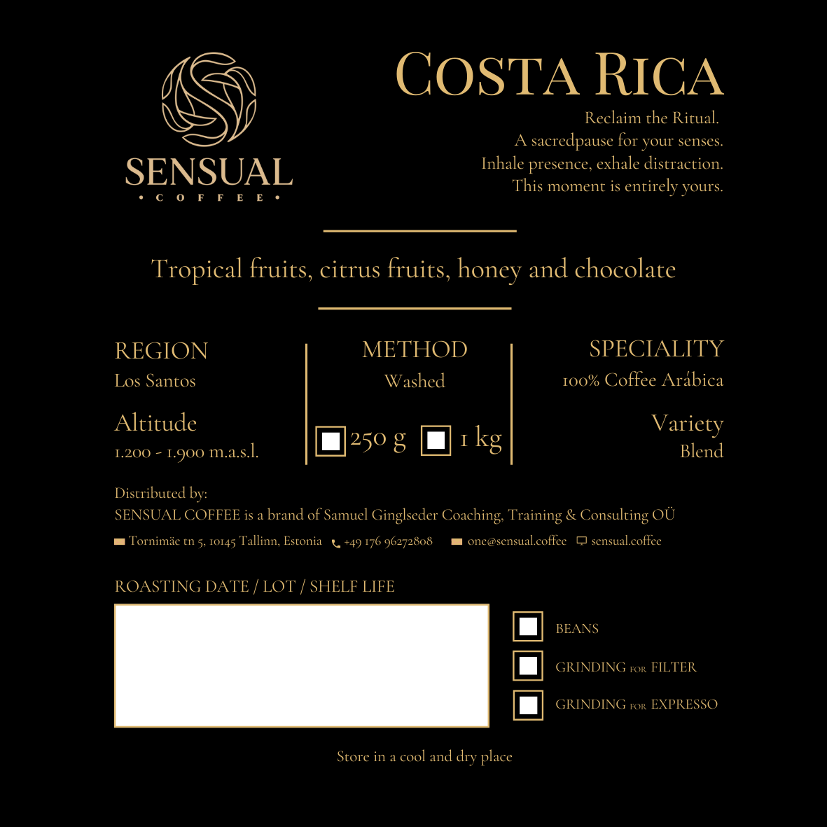 Sensual Coffee COSTA RICA — Ritual do Amanhecer