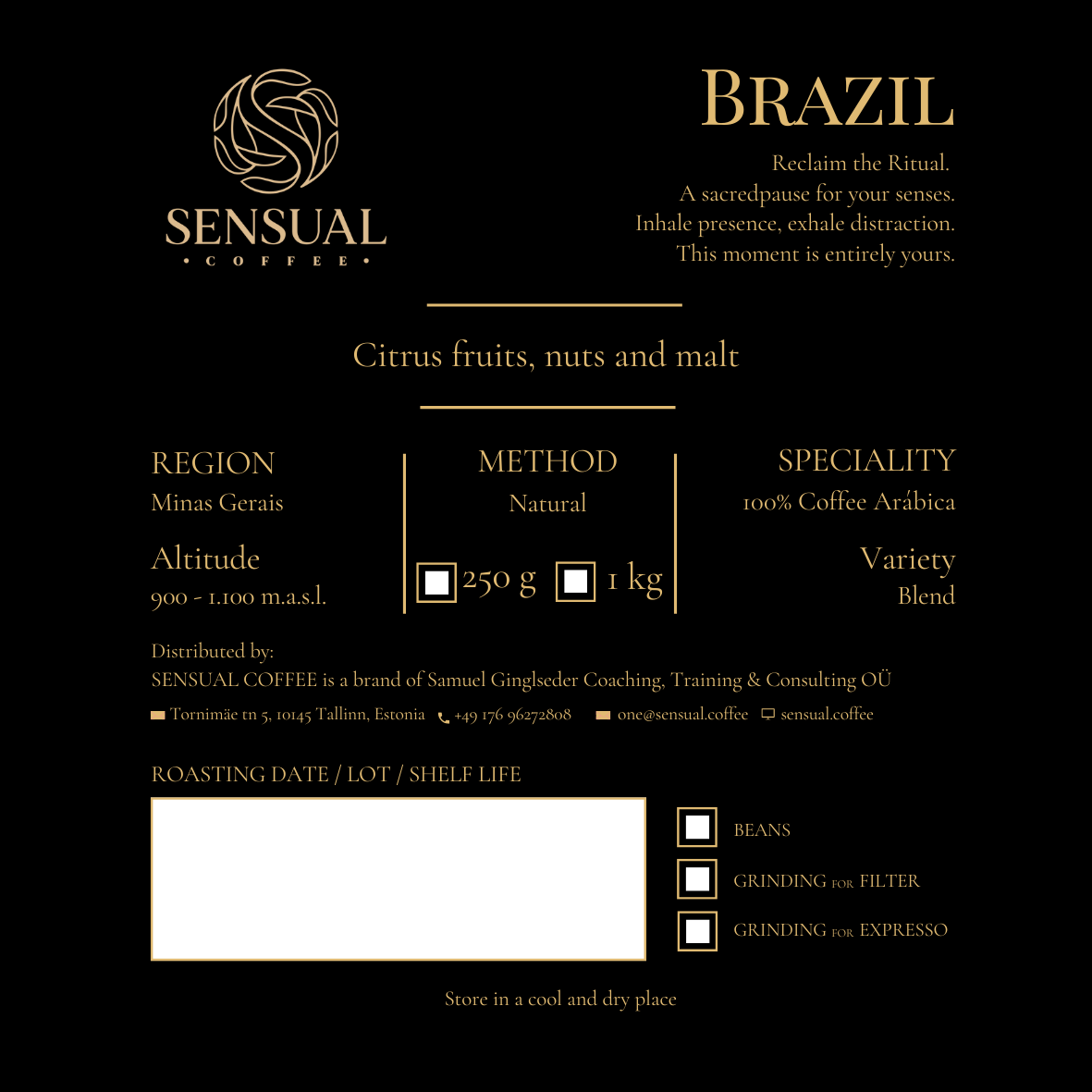 Sensual Coffee BRAZIL — Comfort Ritual