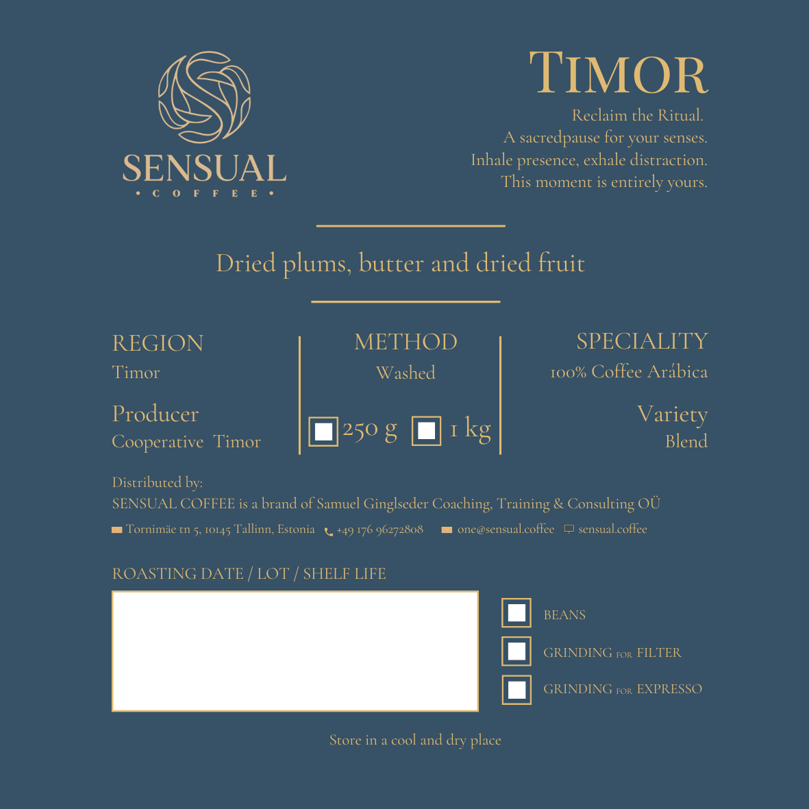 Sensual Coffee TIMOR — Ritual Silencioso